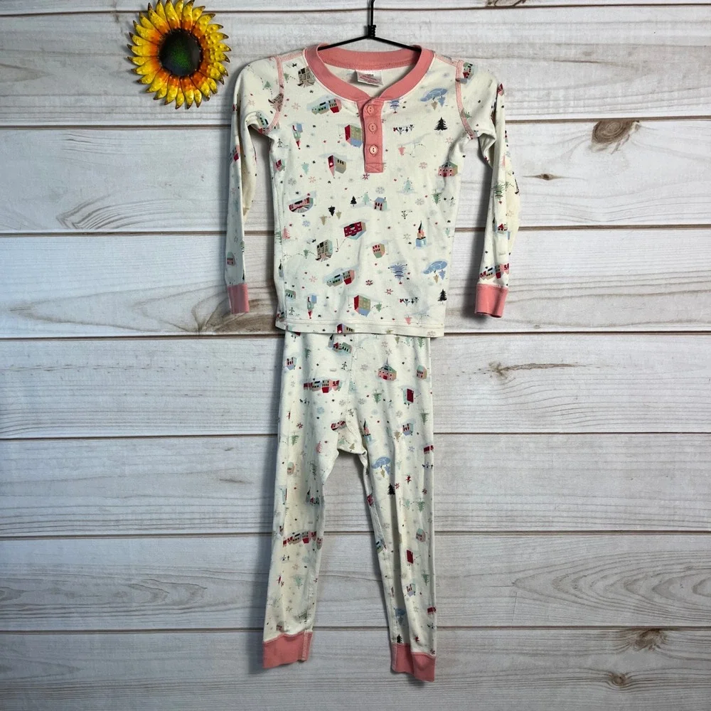Hanna Andersson Kids Pajamas 110cm 5 Organic Cotton Long Sleeve Pants Set Winter